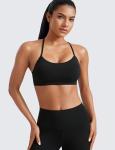 CRZ YOGA Women's Butterluxe Strappy Sports Bra Black