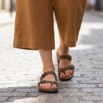 CUSHIONAIRE Luna Brown Slide Sandals for Women