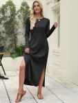 ANRABESS Women's Black Long Sleeve Maxi Dress