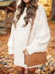 ANRABESS Oversized Cable Knit Sweater Dress