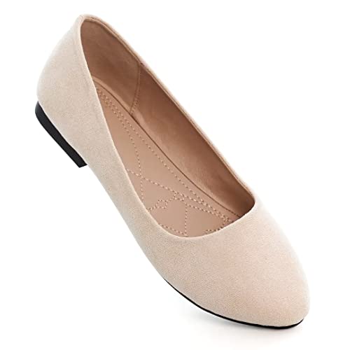 Retro White Ballet Flats for Women