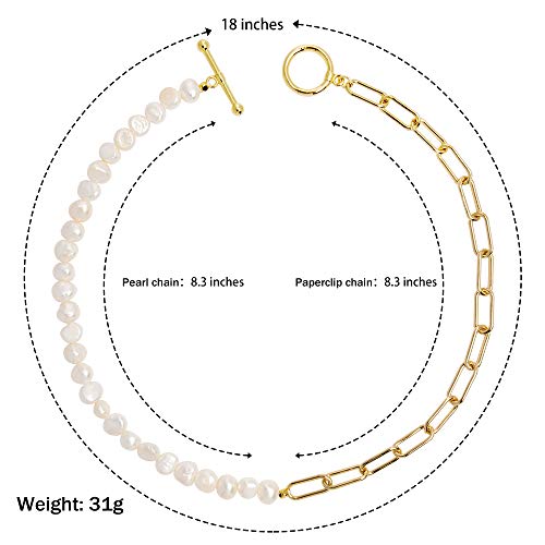 Vintage Pearl Necklace with Chunky Link Chain