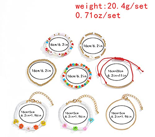 Colorful Boho Flower Beaded Bracelet Set
