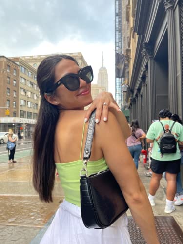 Retro Crocodile Pattern Black Clutch for Women