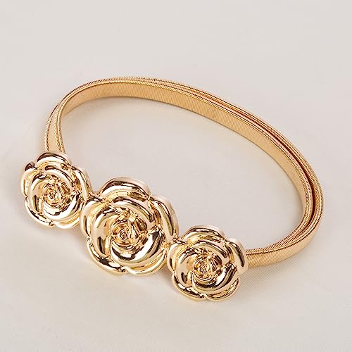 Grace Karin Skinny Metal Cinch Belt - Gold Rose