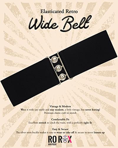 1950s Style Black Elastic Nurse Belt, US 14-20