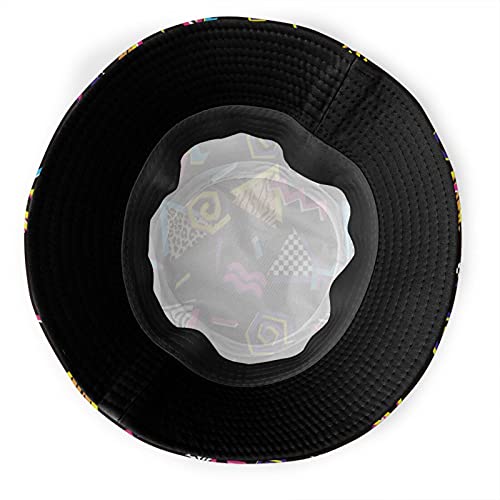 Retro 80s 90s Geometric Leopard Print Bucket Hat