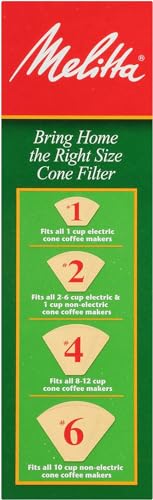 Melitta Unbleached Coffee Filters, 100 Pack (6)