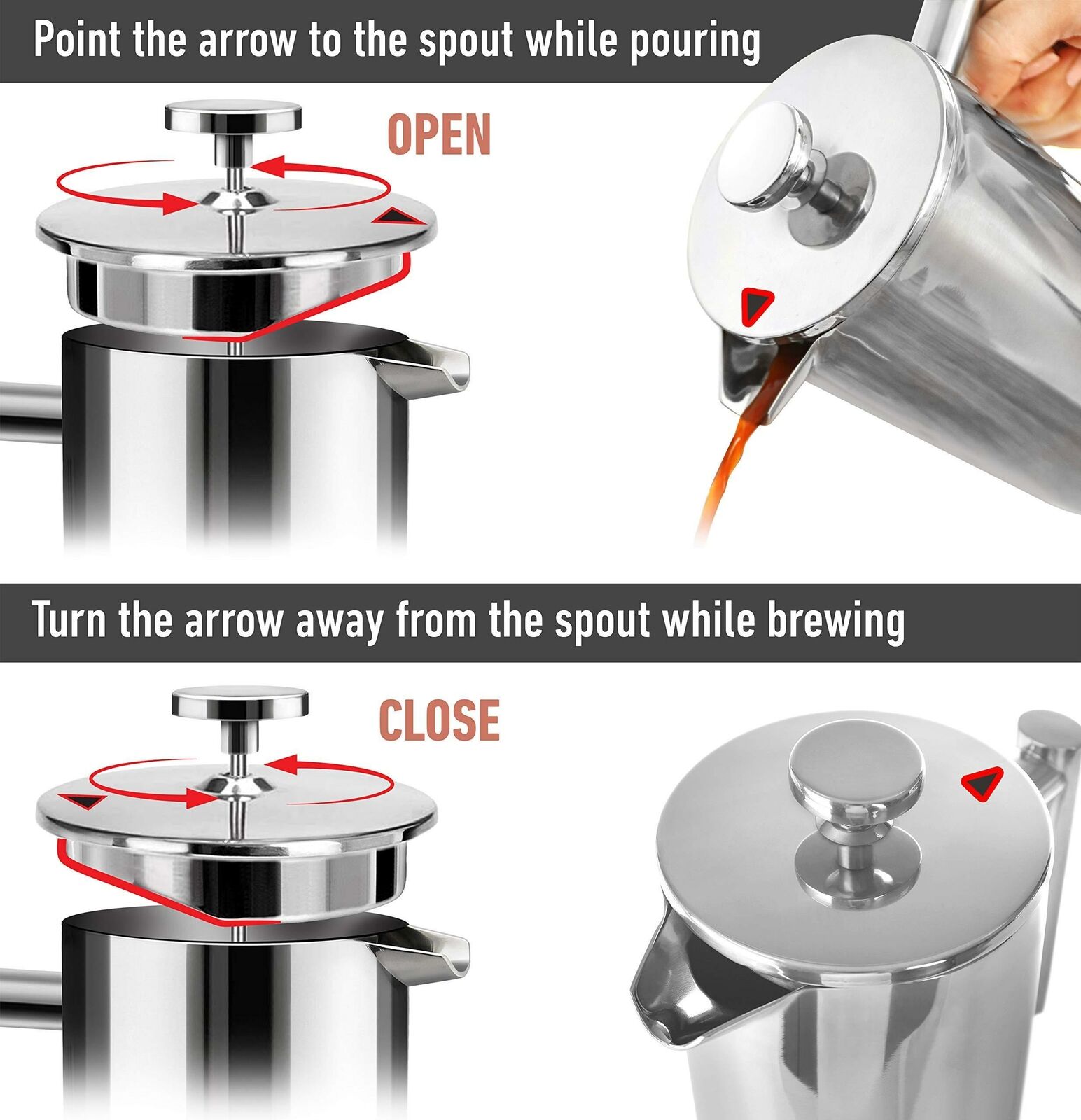 Mueller 34oz Stainless Steel French Press Coffee