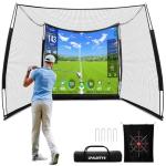 Portable Golf Simulator with Impact Screen and Net