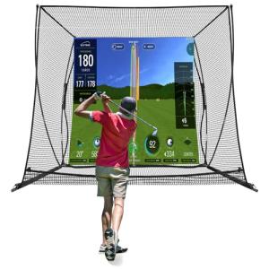 MOXOW 10x8 Golf Cage with Simulator Screen
