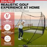 ZEALFEEL 10x8 FT Golf Simulator Cage and Screen