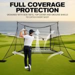 ZEALFEEL 10x8 FT Golf Simulator Cage and Screen