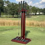 Wooden Golf Putter Stand for Simulators - 4 Putters