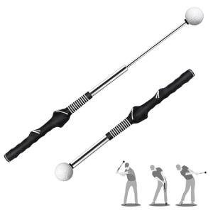 Retractable Golf Swing Trainer with Rhythm Click Sound