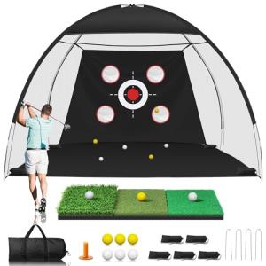 10x7FT Golf Practice Net with Tri-Turf Mat