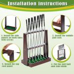 Lenwen Wooden Golf Club Rack for 13 Clubs