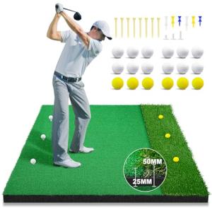 Dual Turf Golf Hitting Mat - 5x4FT Training