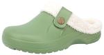 ChayChax Warm Fuzzy Memory Foam Clogs - Green