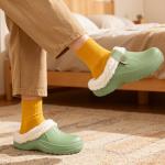 ChayChax Warm Fuzzy Memory Foam Clogs - Green