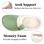 ChayChax Warm Fuzzy Memory Foam Clogs - Green