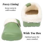ChayChax Warm Fuzzy Memory Foam Clogs - Green
