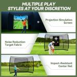 GYMMALL Golf Hitting Net with Simulator Screen