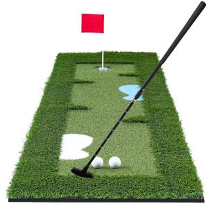 Indoor Putting Green Mat with Adjustable Putter and Balls
