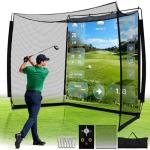 GYMMALL Golf Hitting Net with Simulator Screen
