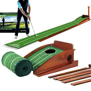 GimYaa Indoor/Outdoor Golf Putting Mat with Return