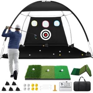 10x7ft Indoor/Outdoor Golf Hitting Net and Mat