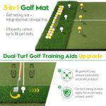 Dual Turf Golf Mat with Ball Tray, 5x4 FT