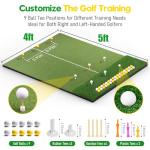 Dual Turf Golf Mat with Ball Tray, 5x4 FT