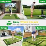 Dual Turf Golf Mat with Ball Tray, 5x4 FT