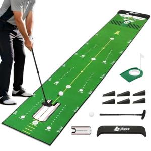 Lovegoo Golf Practice Mat with Alignment Mirror