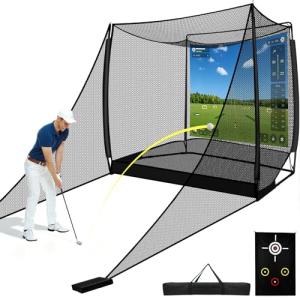 10x8FT Indoor/Outdoor Golf Practice Net with Barriers