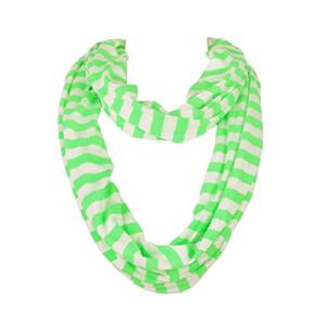 Neon Green Striped Infinity Loop Golf Scarf