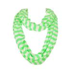 Neon Green Striped Infinity Loop Golf Scarf