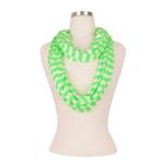 Neon Green Striped Infinity Loop Golf Scarf