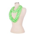 Neon Green Striped Infinity Loop Golf Scarf
