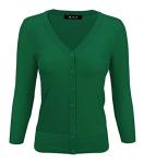 Kelly Green 3/4 Sleeve Women’s Knit Cardigan