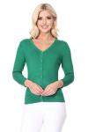Kelly Green 3/4 Sleeve Women’s Knit Cardigan