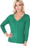 Kelly Green 3/4 Sleeve Women’s Knit Cardigan