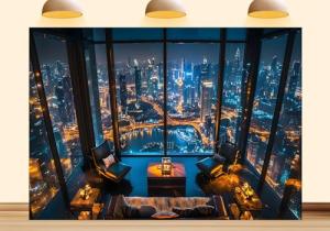 12x8ft Fabric Indoor Golf Simulator Backdrop