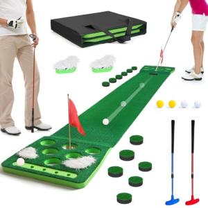 KEMLDIVS Golf Putting Game Set with Mat & Balls