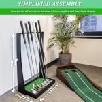 Wooden Golf Putter Stand with Grass Mat Organizer