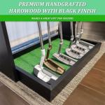 Wooden Golf Putter Stand with Grass Mat Organizer