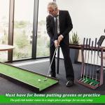 Wooden Golf Putter Stand with Grass Mat Organizer