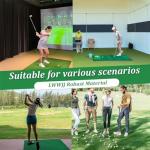 Wooden Golf Putter Stand with Grass Mat Organizer