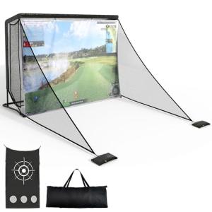 10x7ft Portable Golf Hitting Net & Simulator